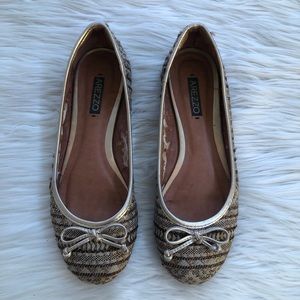 Nude Multicolor Fabric Ballet Flats Size 8